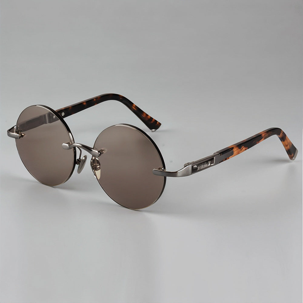 Soleil Round Rimless Sunglasses