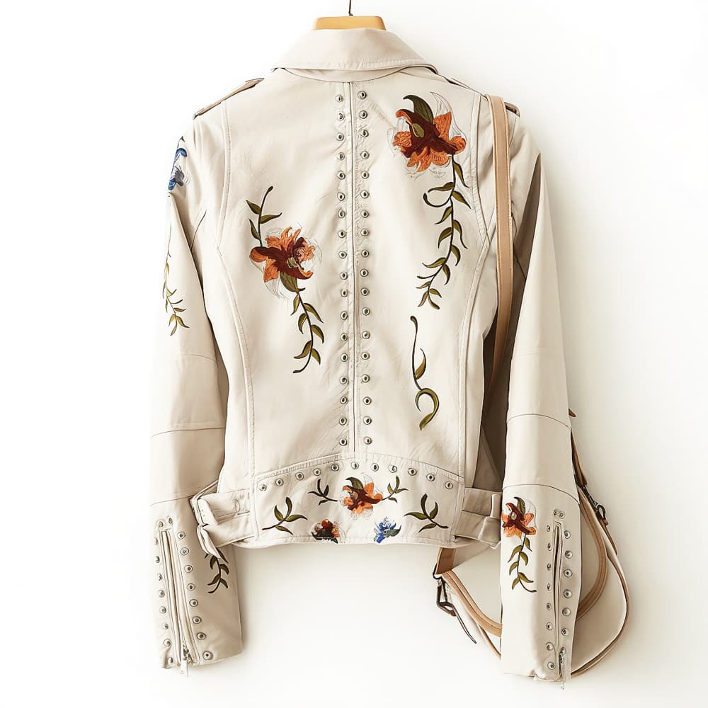L'Atérribelle Bloom Leather Jacket