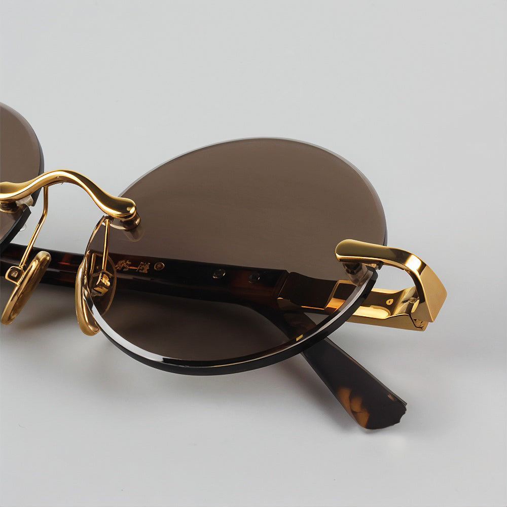 Soleil Round Rimless Sunglasses