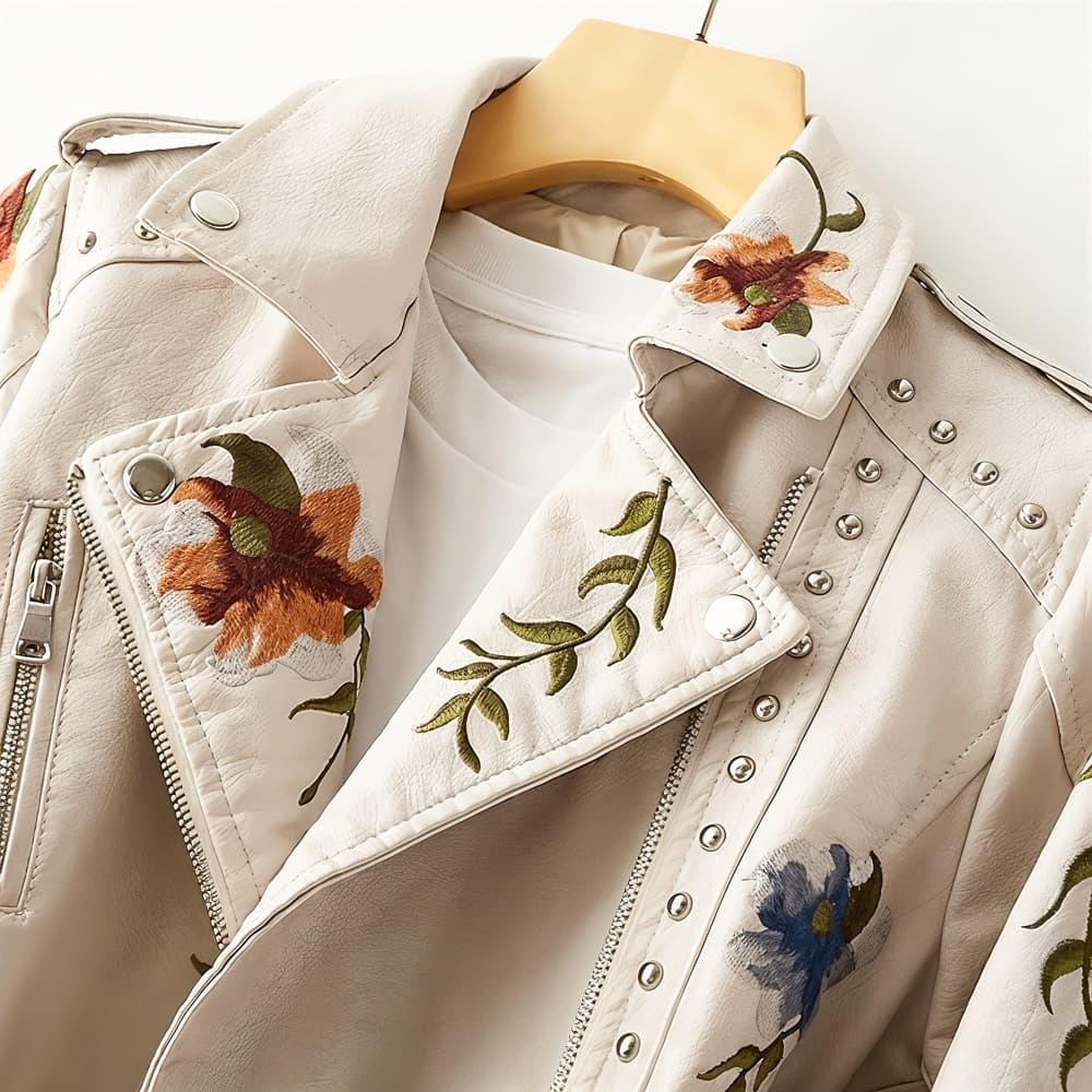 L'Atérribelle Bloom Leather Jacket