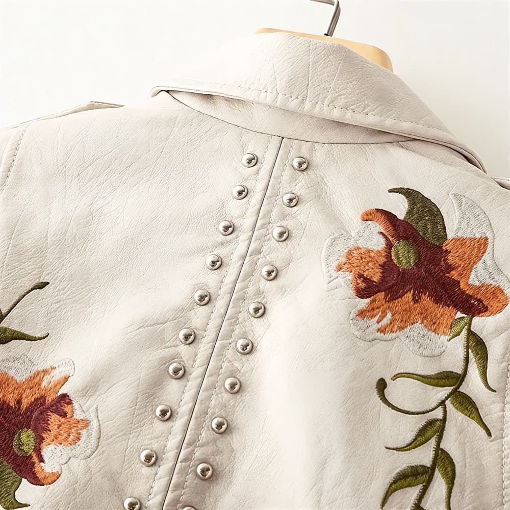 L'Atérribelle Bloom Leather Jacket