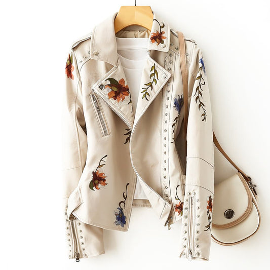 L'Atérribelle Bloom Leather Jacket