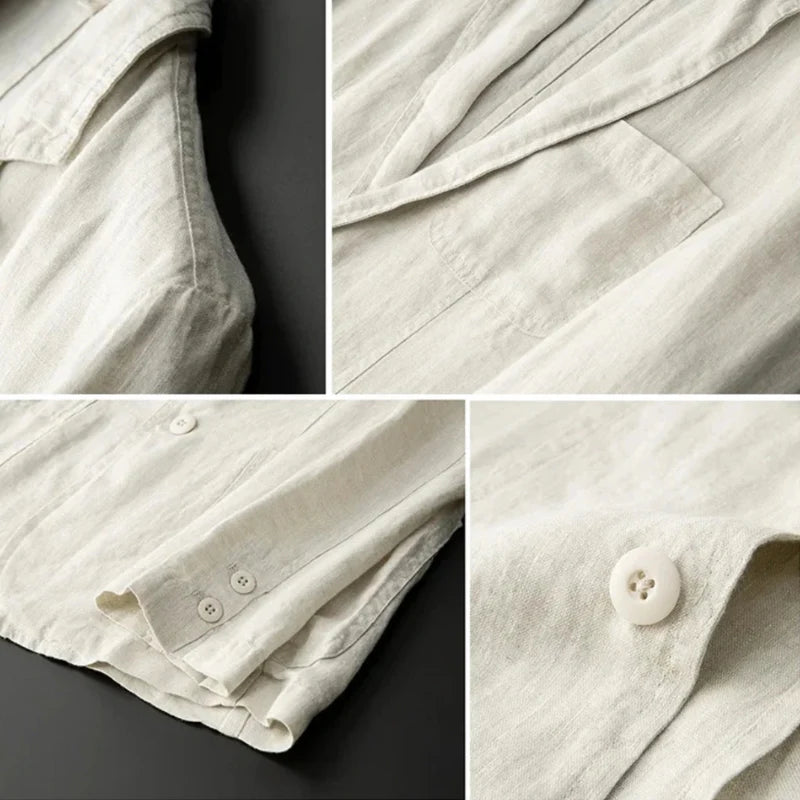 Laurent Minimalist Linen Blazer