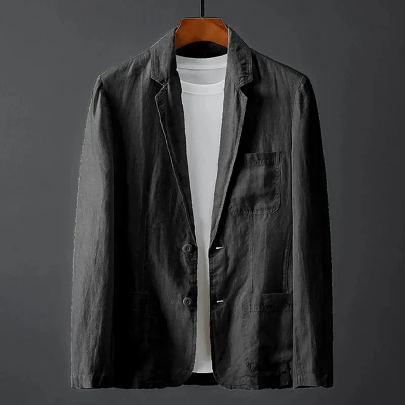 Laurent Minimalist Linen Blazer