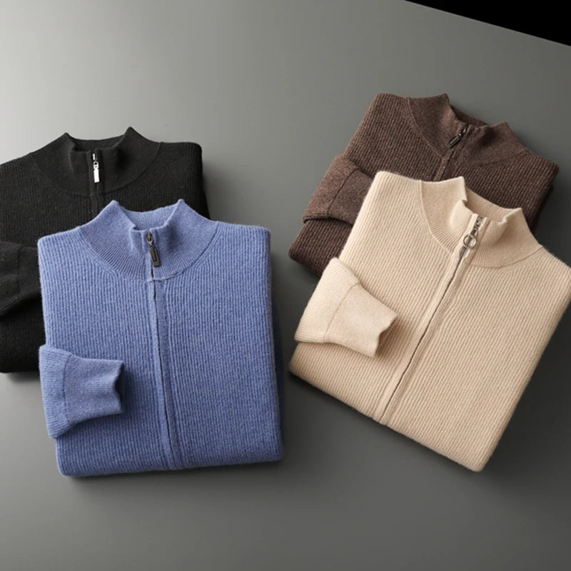 Charles Cashmere Zip Sweater